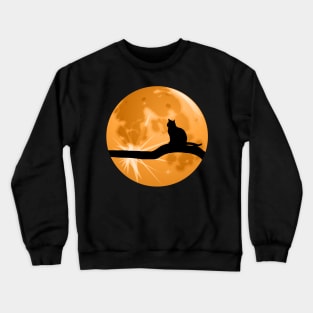 The Cat And The Moon Crewneck Sweatshirt